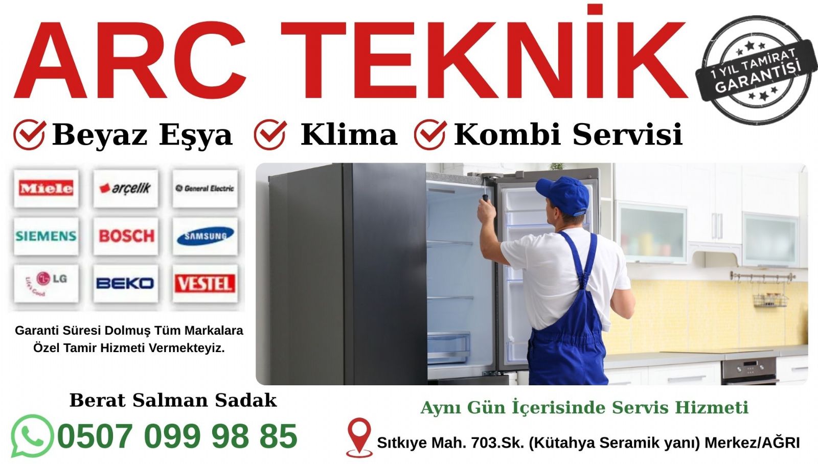 Ağrı Buzdolabı Servisi